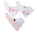 TRUBAMBI Bibs. Best Quality Baby Bandana Bibs. Perfect Bib for Drooling teething babies and toddlers. 5 pcs pack. Baby Girl Gift set. Stylish assorted designs. (Pink)