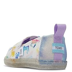 TOMS Girls Alpargata Loafer Flat, White Watercolor