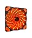 APEVIA AF312L-SOG 120mm Orange LED Ultra Silent Case Fan w/ 15 LEDs & Anti-Vibration Rubber Pads (3-pk)