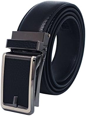 Ratchet Leather Belts, Yamissi Leather Belt for Men, with Automatic Buckle, Dress Belt fits for Waist Size 28" to 40" (BT2)