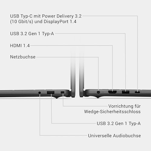 Dell 16 Laptop DC16250-16 Inch FHD+ (1920 x 1200) Display, Intel Core 7 Series 1, Intel UHD Graphics, 16GB DDR5 RAM, 1TB SSD, Windows 11 Home, Fingerprint Sensor, QWERTZ Keyboard - Black 10