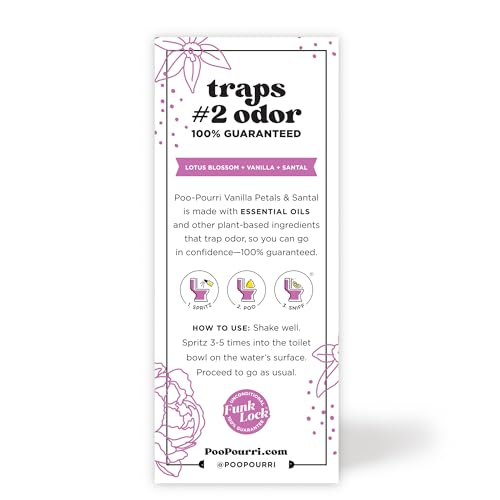 POO-POURRI BEFORE-YOU-GO TOILET SPRAY, VANILLA PETALS & SANTAL, 2 FL OZ – LOTUS, LILY AND VANILLA