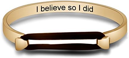 Lywjyb Birdgot Engraved Inspirational Words Hairband Cuff Bangle Bracelet I Believe So I Did for Her