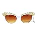 Womens Large Rhinestone Jewel Brow Lash Cat Eye Sunglasses