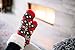 Pudus Christmas Grey Cozy Winter Slipper Socks for Women and Men with Non-Slip Grippers and Faux Fur Sherpa Fleece - Adult Regular Fuzzy Socks