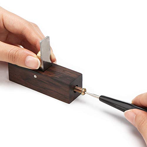 Micro Wood Plane, EnPoint Mini Block Plane Ebony 3 Inch Hand Planer High-speed Steel Blade 90 Degree Carpenter Smoothing Wood Hand Tools for Carpenter Woodworker