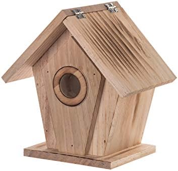 Birdhouse Vantage View Wooden Bird House Pet Cottage for Outdoor Garden Patio or Indoor Decorative,Toasted