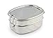 Cal Tiffin Stainless Steel OVAL Bento Lunchbox 40 oz, 3-compartment - Eco friendly, Dishwasher safe, BPA free, Plastic free