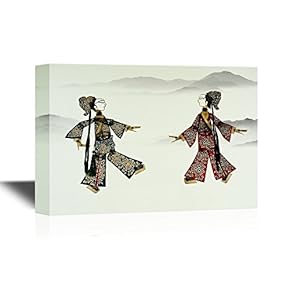 Chinese Culture Canvas Wall Art - Chinese Shadow Puppetry - Gallery Wrap Modern Home Art | Ready to Hang - 12x18 inches