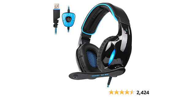 SADES SA902 7.1 USB Surround Sound PC Headsets Over-Ear Gaming Headphones  with Microphone LED Light : Amazon.com.au: Video Games