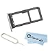EShine SIM Card Holder Slot Tray Replacement + Sim Card Remover Eject Pin Key tool for Samsung Galaxy S7 Edge G935 (ALL CARRIERS)+ EShine Cloth (Silver)