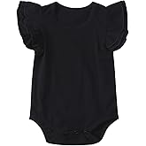 Mubineo Infant Baby Girl Basic Ruffle Short Sleeve Cotton Romper Bodysuit Tops Clothes