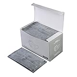 WensLTD 50 Pcs Disposable Face Masks, 4 Layer Activated Carbon Mask Breathable Dust Filter Masks Mouth Cover Masks with Elastic Ear Loop (B)
