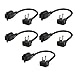 CableCreation [5-Pack] 1 Foot Short Power Extension Cord,16 AWG Angle Power Extension Cable Cord for NEMA 5-15R to NEMA 5-15P, 0.3M / Black