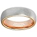 MNH Rings for Men Tungsten Rose Gold Plated 6mm Brushed Matte Finish Wedding Engagement Band