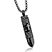 Fate Love English Lord's Prayer Cross Bullet Cremation Jewelry Keepsake Urn Necklace, Silver/Gold/Black