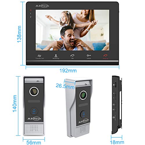 JLB7Tech Video Doorbell System,4Wire 7" Monitor Door Phone