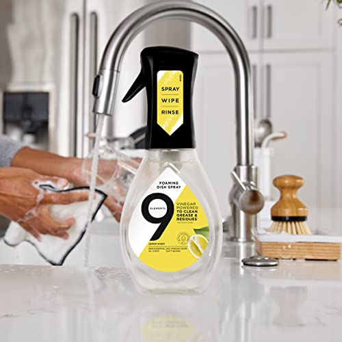 9 Elements Natural Dish Soap, Dishwashing Liquid with Lemon Essential Oils, Made with the Power