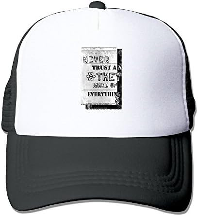 POIWRI Never Trust An Atom They Make Up Everything 2 Sun-proof Adjustable Printing Snapback Mesh Hat Baseball Mesh Cap Trucker Hat