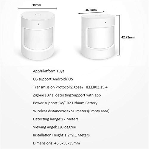 Motion PIR Sensor, REQUIRES HUB, Zigbee Connection, Wireless Mini Contact Sensor for Alarm System and Smart Home… - Image 4
