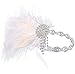 BABEYOND Womens Peacock Headband Womens Crystal Headband for Bride Feather Headband Flapper Headbands 1920s, White, One size