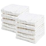 PPOGOO Baby Muslin Washcloths Natural Purified Cotton Baby Wipes Soft Newborn Baby Face Towel Baby Shower Gift 10 Pack Multipurpose
