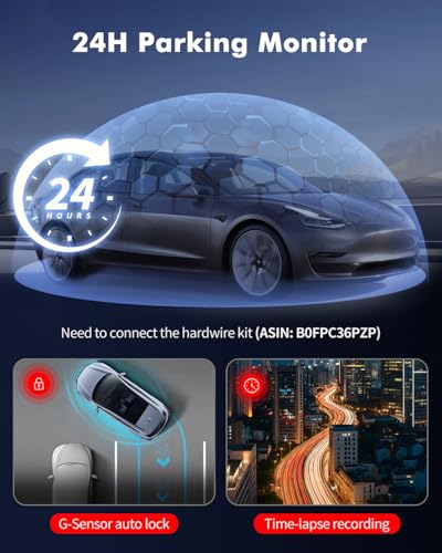 Frvesroe 4K 3 Channel Dash Cam Front and Rear Inside for Uber Taxi, Dual Front Lens, Interior Night Vision, WiFi 6 GPS, 24H Parking Mode, 64GB Card, Heat Resistant Dashcam for Cars (V1)