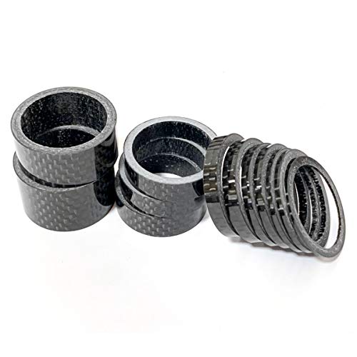 image for Farbetter 12 Pieces Bike Carbon Fiber Headset Spacer Bicycle Stem Spac