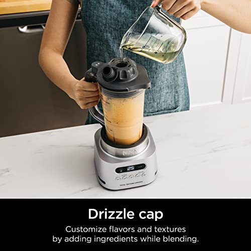 Ninja SS151 TWISTi Blender DUO, batidora y extractor de nutrientes de 1600 WP de alta velocidad* 5 funciones para batidos, productos para untar y más, smartTORQUE, 34 oz. Jarra y (2) vasos para llevar, gris