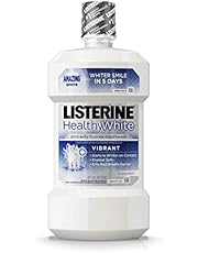 Listerine Healthy White Vibrant Multi-Action Fluoride Mouth Rinse, Foaming Anticavity Mouthwash For Whitening Teeth and Fighting Bad Breath, 16 fl. oz