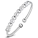 Holiday sale deep discount 25% off Merdia Women's Sterling Silver Transfer beads Cuff Bracelet Bangle with Open Design