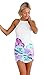 Gasion Women Slim Summer Floral Print Gallus Sleeveless Backless Dress (X-Large, White)