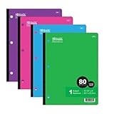 6 Pk, BAZIC 581 College Ruled 80 Sheets Wireless Notebook
