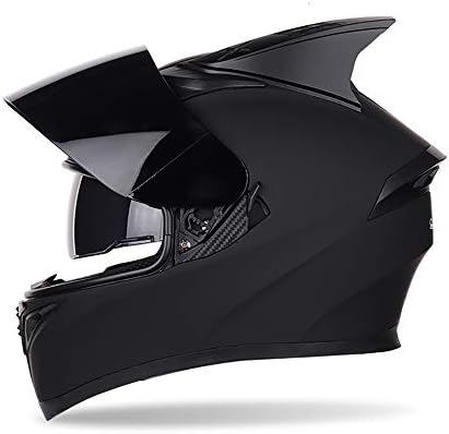 SOGG Full Face Helmet Flip-Up Front Motorcycle Helmet Motorbike Crash Modular Helmet DOT Approved Double Visor Adult Men Women Motorcross Helmet,Black,XXL