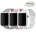 AdMaster Compatible for Apple Watch Band 42mm, Soft Silicone Sport Strap Compatible for iWatch Apple Watch Series 1/ Series 2/ Series 3, S/M Size (Pink Sand/Pebble/White)