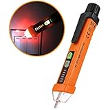 PEAK METER  PM8908C  Non-Contact AC Voltage Detector Tester 12-1000V AC Inductive Digital Voltage Measuring Tool with LED Flashlight, Alarm Mode, Live / Null Wire Judgment, Adjustable
