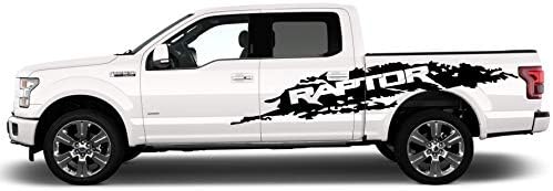 Ford F-150 Raptor Graphics Vinyl XL Side Stripes Design 1 (Black)