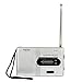 STree Mini Portable Pocket AM FM Radio Built-in Speaker with Telescopic Antenna, Silver
