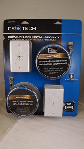 CE Tech Premium HDMI Installation Kit (With Coaxial) - 15 ft. Cables