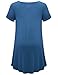 JollieLovin Women's Plus Size Tops Summer Tunic Short Sleeve Loose Fit T-Shirt to Wear with Leggings(Steel Blue,1X)