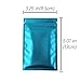 QQ Studio Pack of 100 Smell Proof Food Safe Flat Metallic Foil Flat Zip Top Lock Sample Food Storage Bags Pouch 8.5x13cm (3.3x5.1) (Matte Blue)