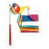 Bilipala Rhythmic Gymnastics Ribbon for Kids, Baton Twirling, Dancing Streamers, 2 Set