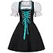 Gaudi-leathers Women's Set-3 Dirndl Pieces Embroidery Froschmaul Black/Blue 38