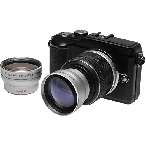 Precision Design .45x Wide Angle & 2.5x Telephoto Camera/Video Lens Set Fits Filter Sizes: 30mm, 30.5mm, 34mm, 37mm & 40.5mm