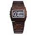 BEWELL Bamboo Wooden Men Quartz Watch with Double Movement Luminous Display(Ebony wood)