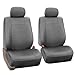 FH Group Car Seat Covers Full Set PU Leather - Universal Fit, Automotive Seat Cover,Low Back Front Seat Covers,Airbag Compatible,Split Bench Rear Seat Cover,Seat Cover for SUV,Sedan Solid Gray