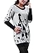 Allegra K Fall Winter Women Dog and Lady Pattern Tunic Knit Top