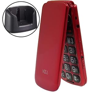 VOCA-V330-3G-Flip-Phone-Voice-Control-Big-Button-Simple-Easy-to-Use-Clamshell-Unlocked-SIM-Free-Senior-Red VOCA Big Button Mobile Phone for Seniors, Clamshell Phone, V330, Unlocked 3G, SOS Button, Speed Dial, and Charging…