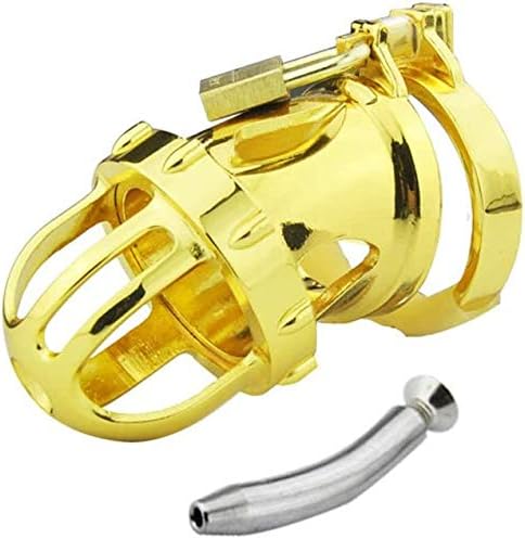 Bondage Masters Male Chastity Device with Removable Urethral Tube and Air-Flow Cage, Black