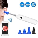 BlueFire Upgraded 1080P HD Wireless Ear Otoscope Digital WiFi Ear Scope IP68 Waterproof Ear Inspection Camera Ear Cleaning Endoscope with 6 Adjustable LED Lights for IOS and Android Smartphones,Tablet